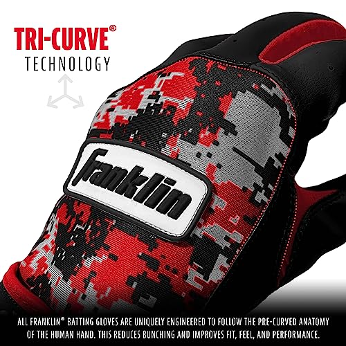 Franklin Sports Youth MLB Digitek Batting Gloves, Youth Medium, Pair, Grey/Black/Red Digi - image 4