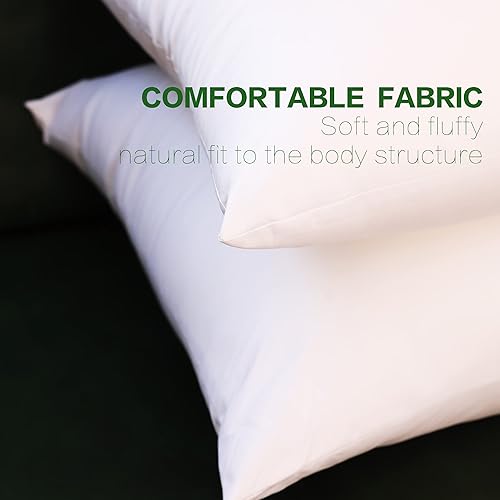 Miniatura 8 de Almohadas de cama de lujo de tamaño estándar paquete de 2 almohadas alternativas de plumón súper suaves para dormir de espalda, de lado y boca abajo