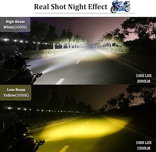 Miniatura 6 de VSYSTO Paquete de 2 luces LED de conducción de motocicleta de 10 W, 4 modos de iluminación, focos auxiliares impermeables, faros delanteros para