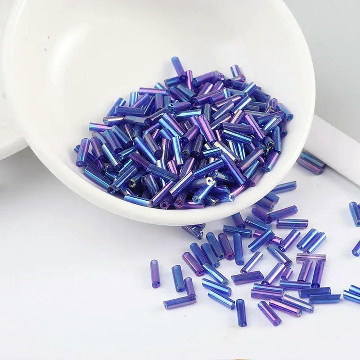 Zestaw do robienia bransoletek dla dorosłych, Szklane koraliki tubowe, przekładka, 200 sztuk przezroczyste 2 * 6mm srebrny rdzeń czeski haft nasion biżuteria dodatki do odzieży DIY(White Transparent)
