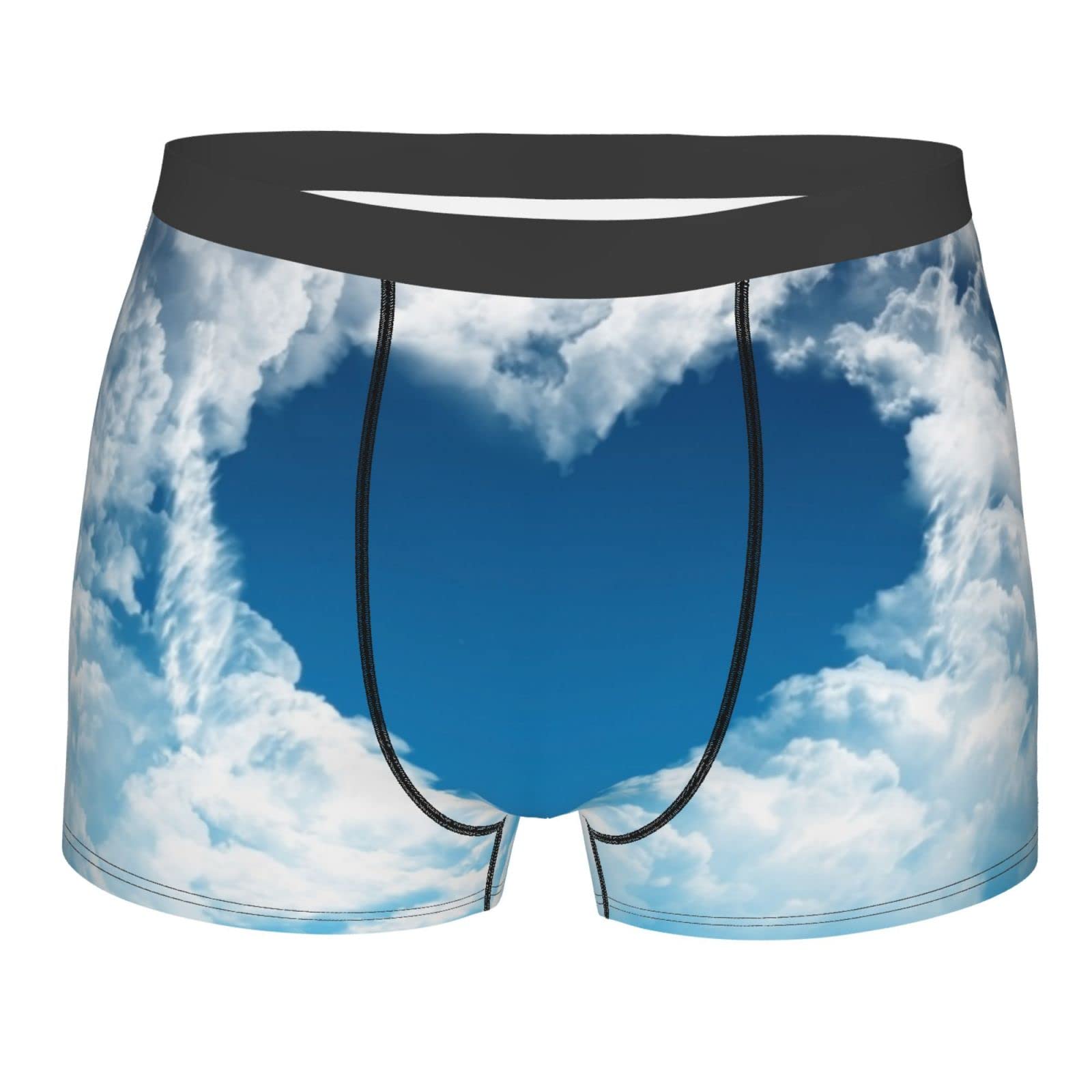 ZSOSIXDEAL Valentine's Day Heart in the Sky Novelty Boxers Mens Funny Boxer Briefs Underwear Gag Gifts for Men Multicolor