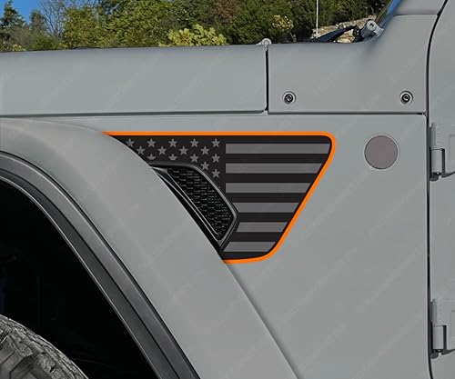 Miniatura 8 de Banderas de ventilación estándar compatibles con Jeep Wrangler Gladiator Rubicon Mojave 392 JL JT 2018-2024 (2 colores negro mate4 azul)
