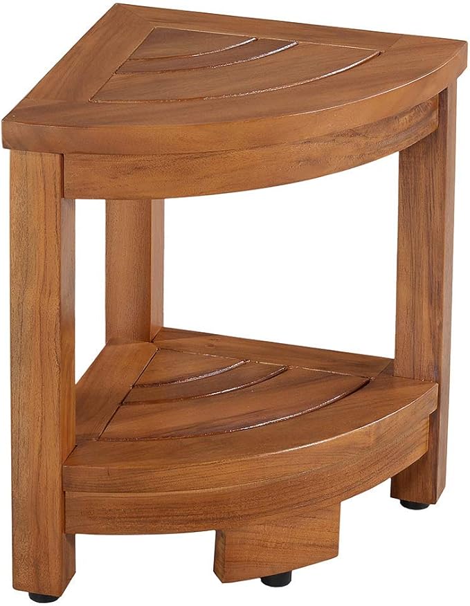 16.5" Teak Shower Bench, Teak Shower Stool, Corner Shower