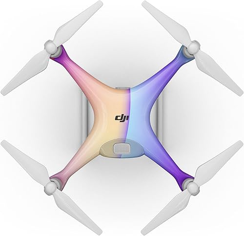 Miniatura 1 de Compatible con Drone DJI Phantom 4 - Vinilo adhesivo protector resistente a los arañazos - Abstracto Neon Wave V6
