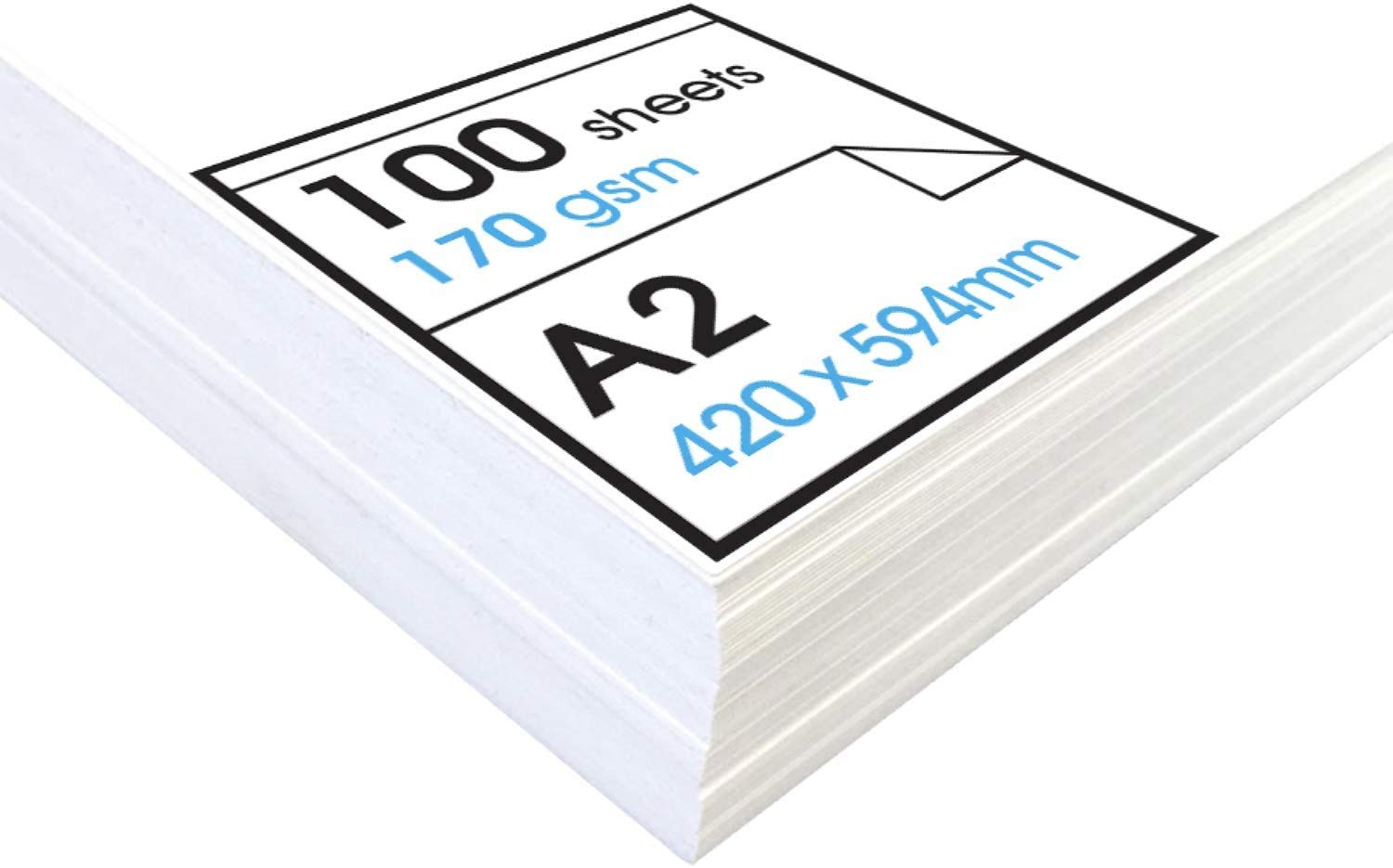 PROTECTAFILEAcid-Free Cartridge Paper for Drawing - 170gsm - 100 (A2) - Ideal for Dry Media- Loose 100 - Sheets Ideal for Dry Applications