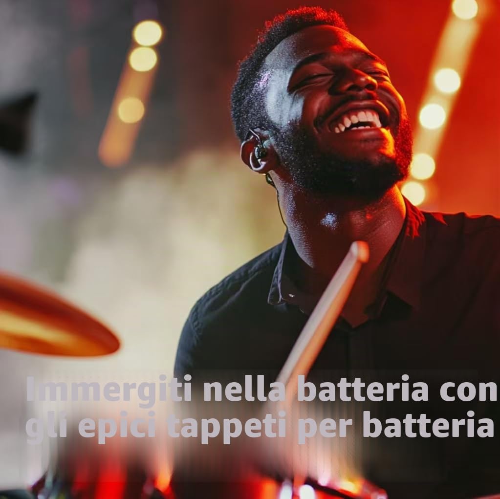 Tappeto per batteria da 1,2 x 1,8 m, antiscivolo, insonorizzato, per interni ed esterni, per batteristi, set di batteria elettronica, per esercitarsi con musica, tappetino protettivo per pavimenti