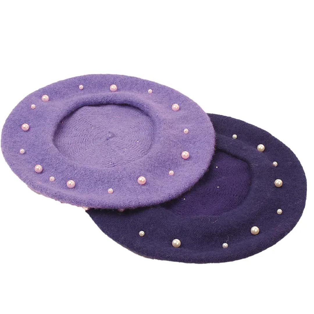 Donne Ragazza Moda Inverno Caldo Francese Berretto Elegante Beanie Caps Tinta Unita Cappello Casual