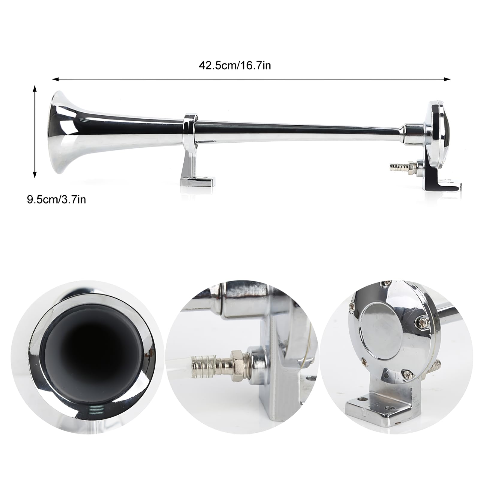 Rupse Klaxon Camion 12V 450mm Longueur Trompette Corne 150db 12V Haut Parleur de Voiture Camions Motos et SUV