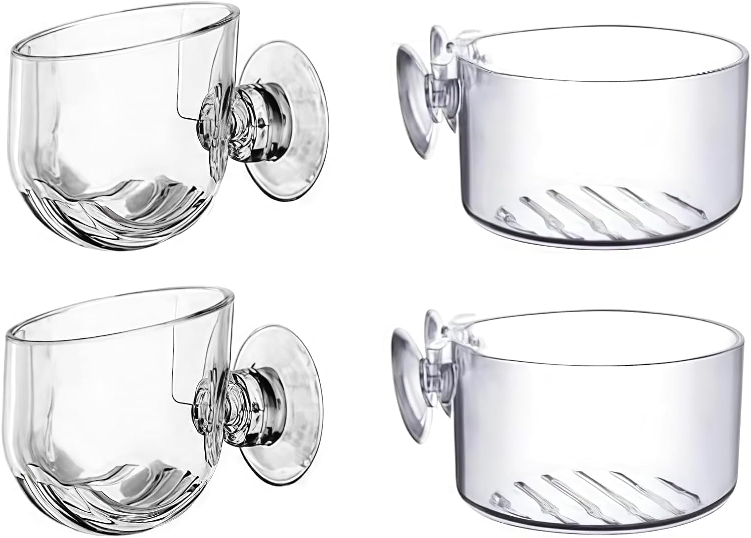 4 Pcs Aquarium Plant Pot Planter Glass Fish Tank Plants Holder Aquarium Decoration Plant Cup with Suction Cups