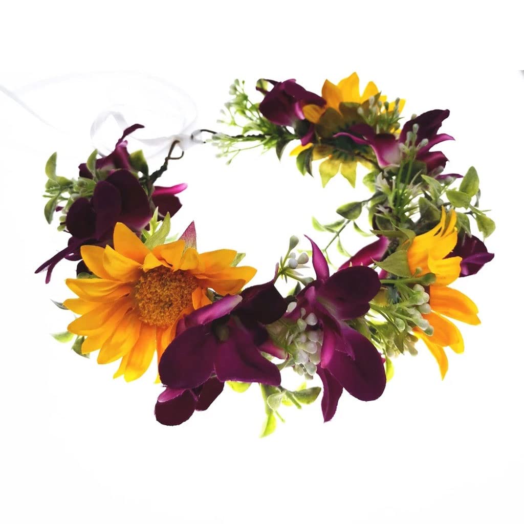 DFKGVKWUIVNKDPOVDXFlowers Crown Headbands Women Hair Accessories Wedding  Headwear Crown Headband Hat Decoration Floral Garlands (Color B Size One