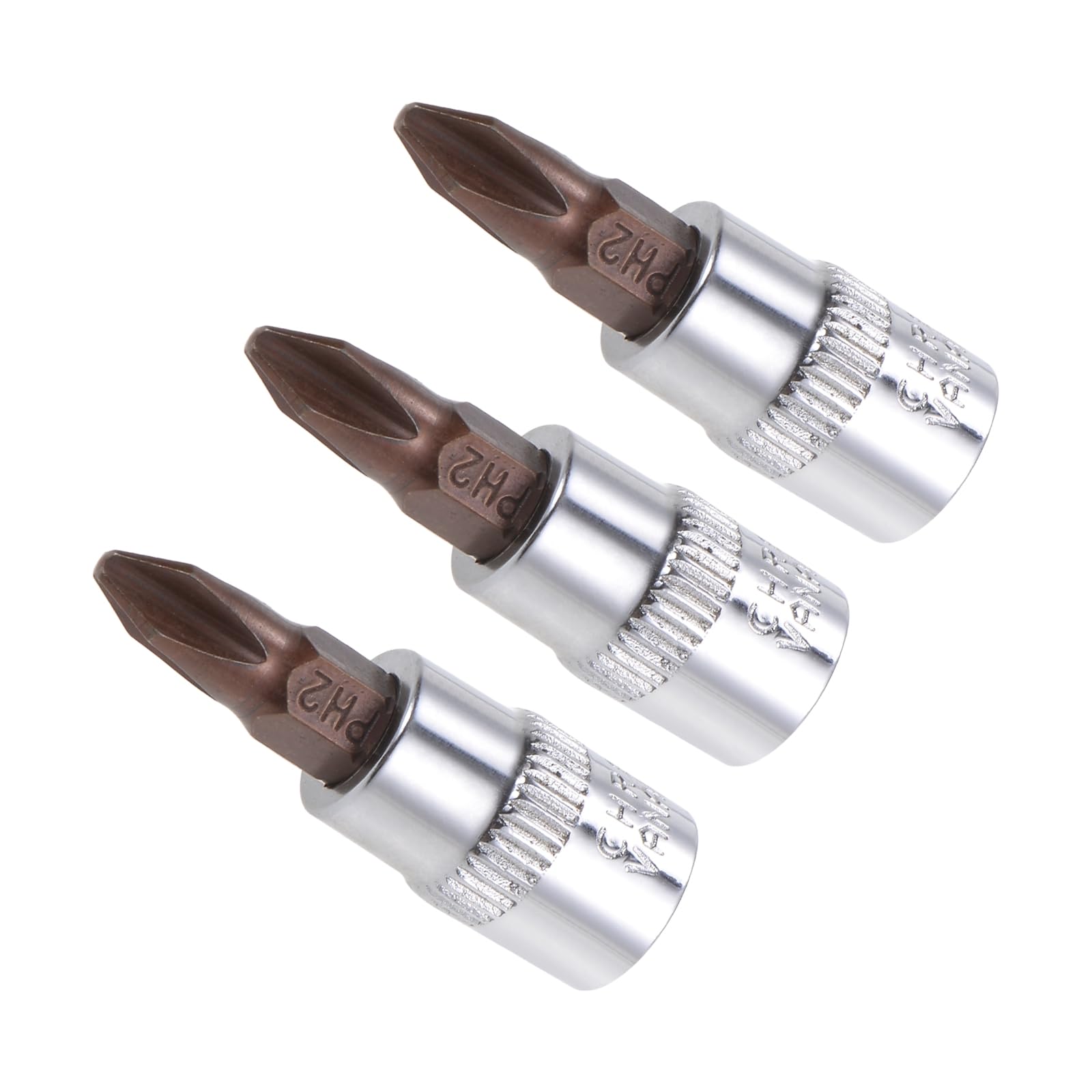 Punta a Bussola Phillips, Metrico PH2 Punta 1/4" Attacco 1,5" Lungo, Acciaio Legato S2 Temprato al Cromo-Vanadio - (Applicazioni: per Applicazioni Fissaggio) 3pz