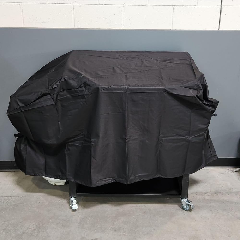 2 coperture protettive per griglia, 140 x 59 x 107 cm, in tessuto Oxford 600D nero, copertura per barbecue, antipolvere