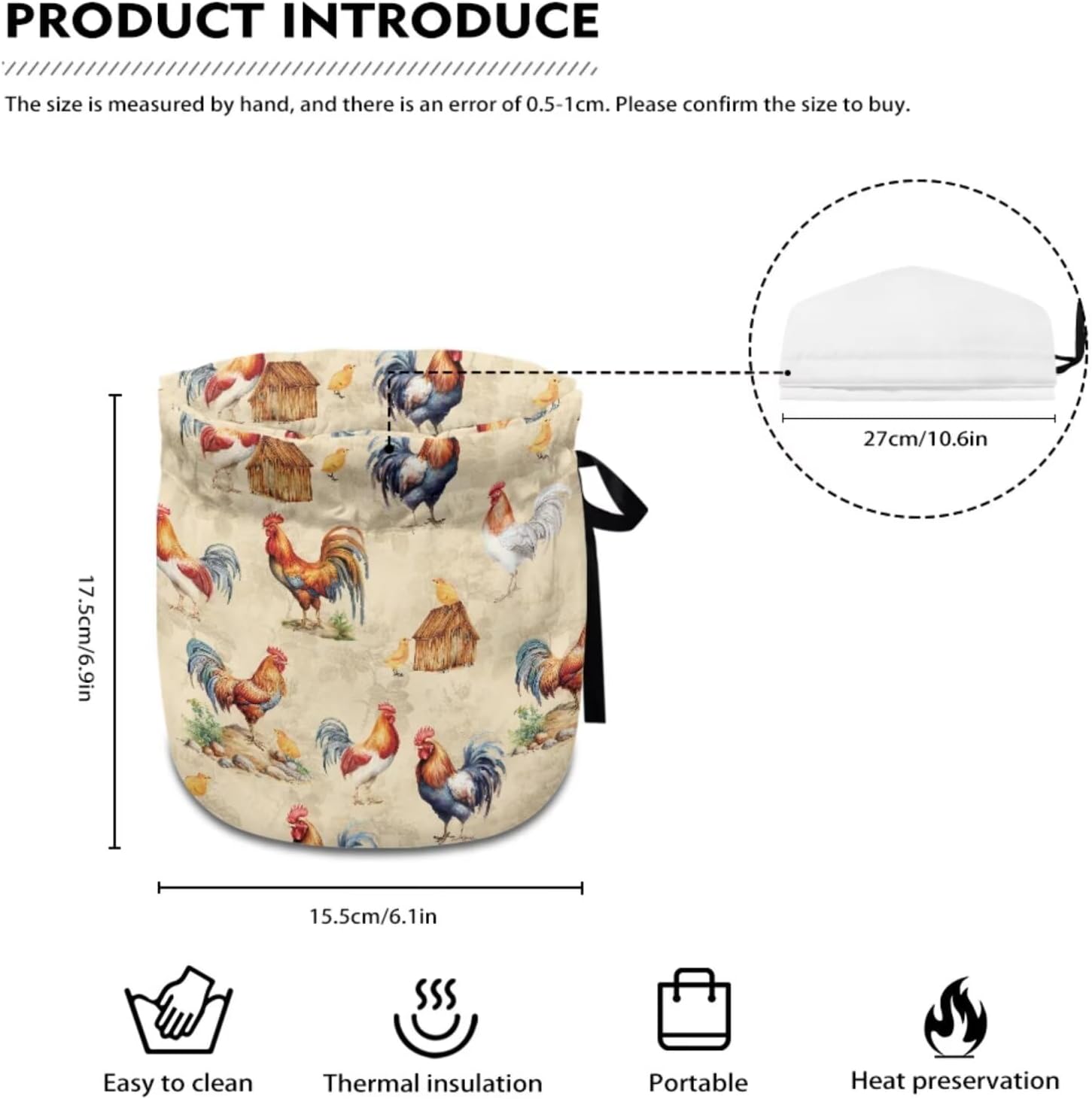 Rooster Tea Cozy Insulation Kitchen Accessory 2 Pcs Tea Cozies Covers Kitchen Home Decorative Tea Pots Cozy for Keeping Warm