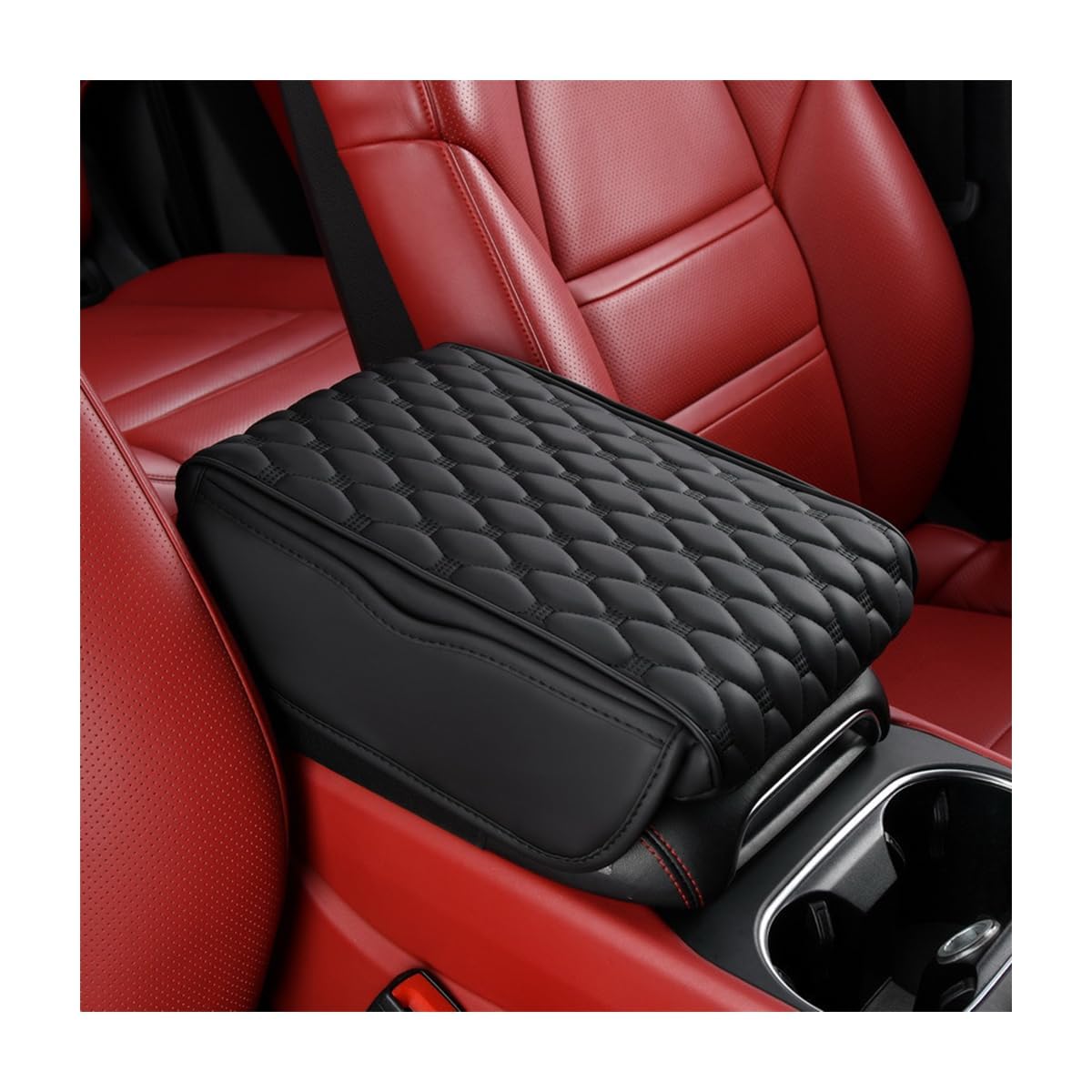 Zhtfslk Black Car Armrest Pad For Dacia Bigster 2025 2026 Mild Hybrid, Leather Armrest Cushion For Car Center Console Armrest Protector Memory Foam Waterproof,
