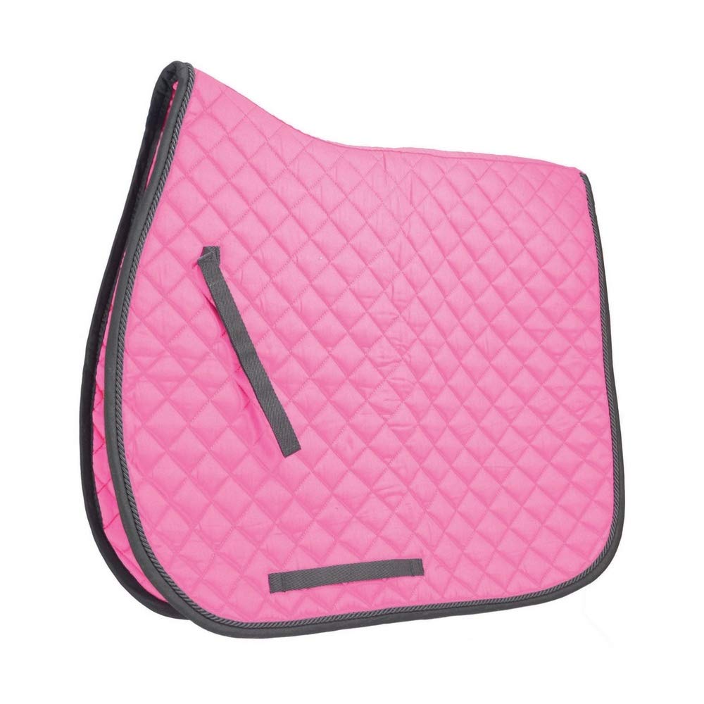 vitesse hy Pro Selle Tapis - Rose avec Cordon Noir Binding - Pony