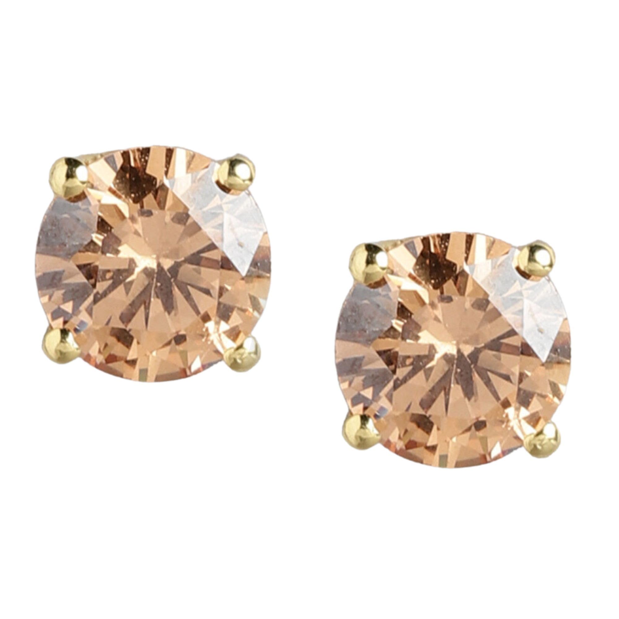 ZAVYA 925 Sterling Silver Cubic Zirconia Solitaire Gold Plating Stud Earrings | | Gift for Women and Girls | With Certificate of Authenticity and 925 Hallmark (B0CKLTK62V) Amazon Price History, Amazon Price Tracker