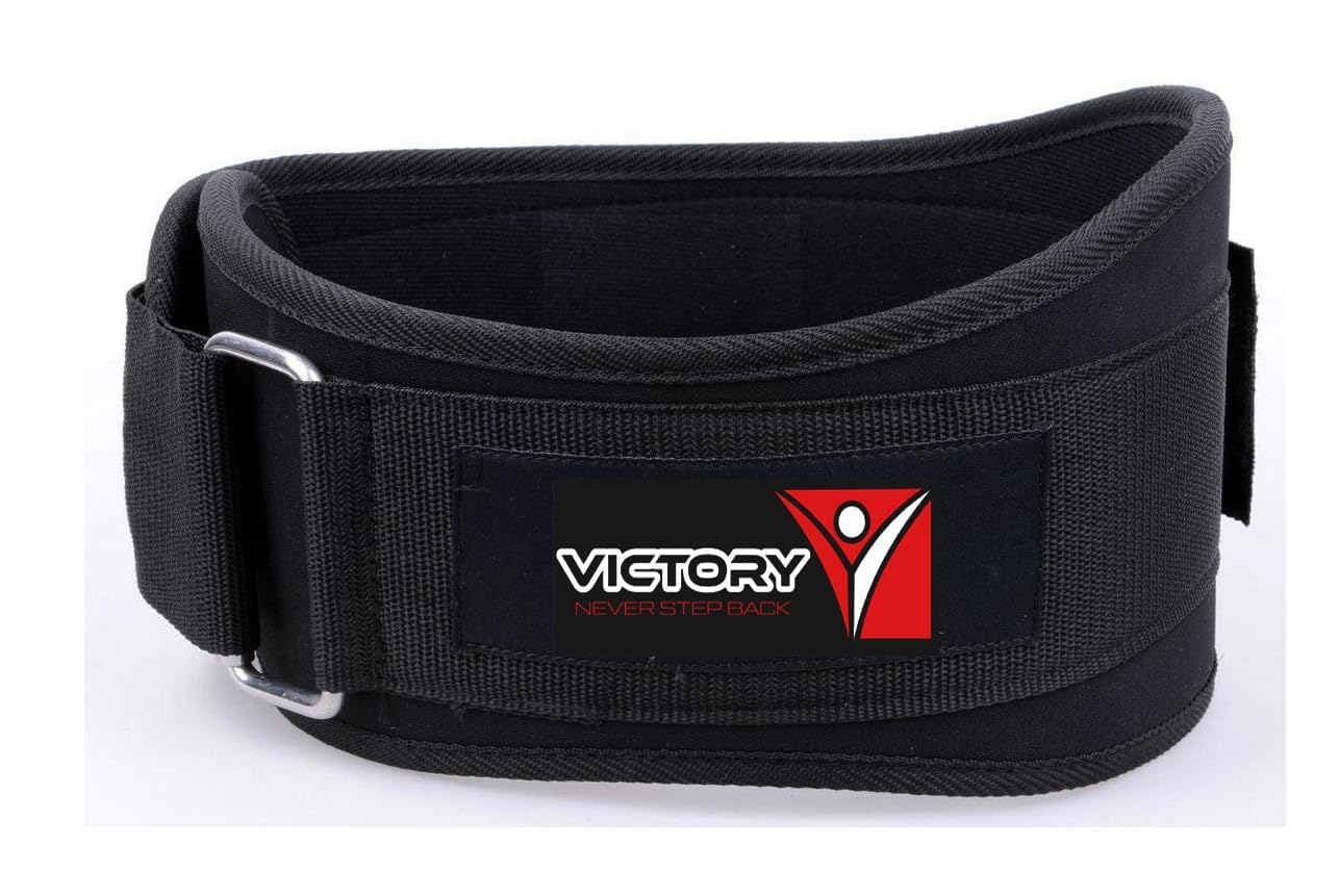 VICTORY 4’’ Inch Wide Weightlifting Gym Belt Back Support & Abdomen Support Belt Gym Fitness Exercise Power Lifting Squat Gym Belt for Men and Women