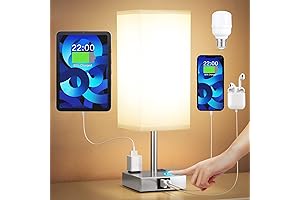 White Touch Lamp - Bedside Companion with Modern Convenience