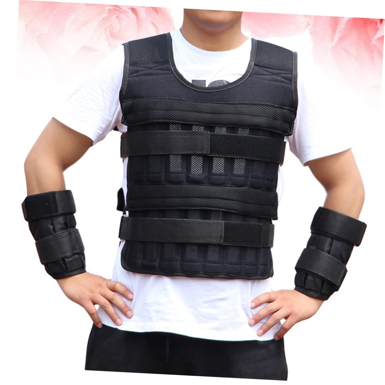 Kisangel Weight-bearing Vest Body-building Gear 3kg Vest Strip No Arm Sleeve Breathable Material Perfect for Home Workout