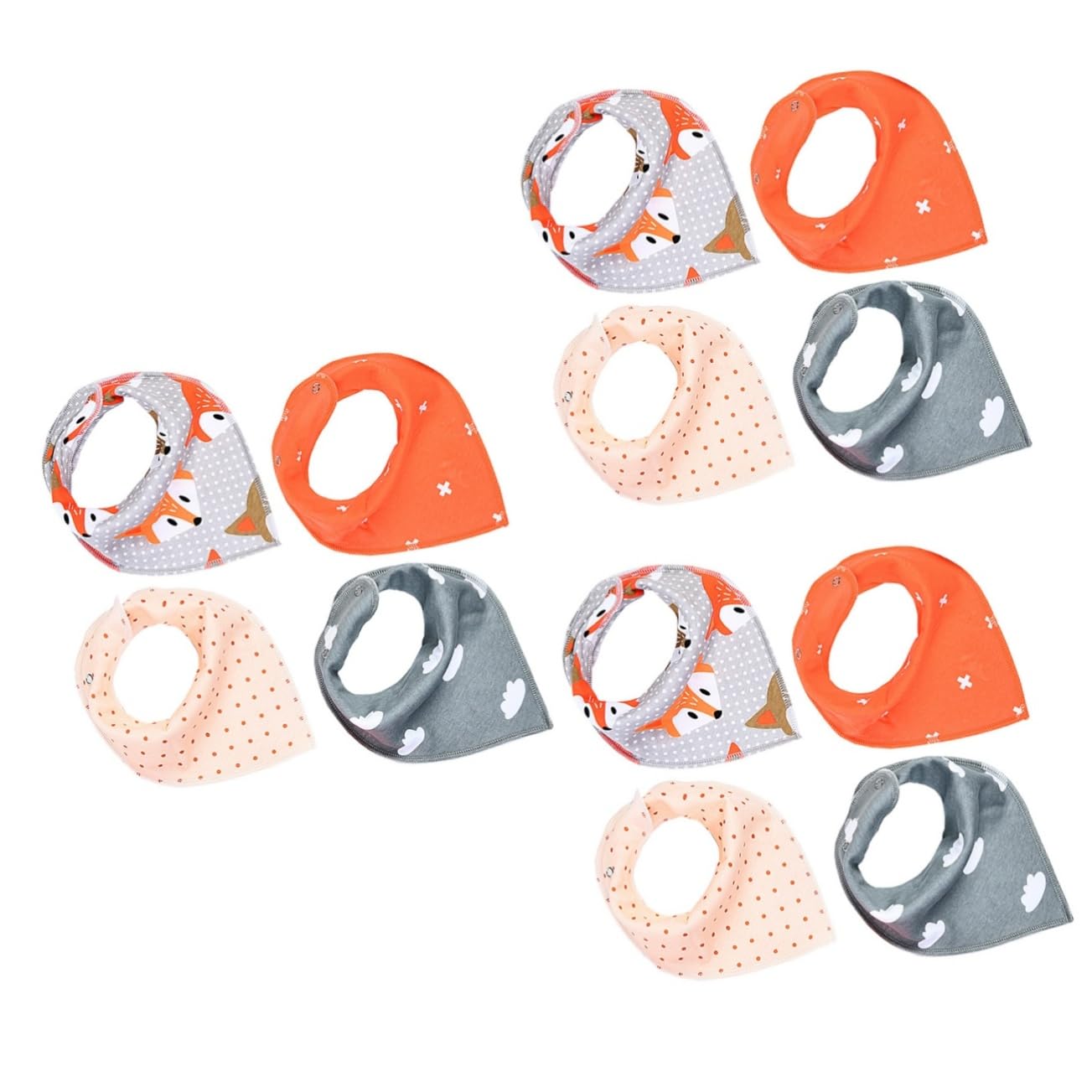 Abaodam 12piezas Baberos Bandana De Algodón Unisex Para Bebés Toallas Absorbentes De Saliva Diseño Para Recién Nacidos y