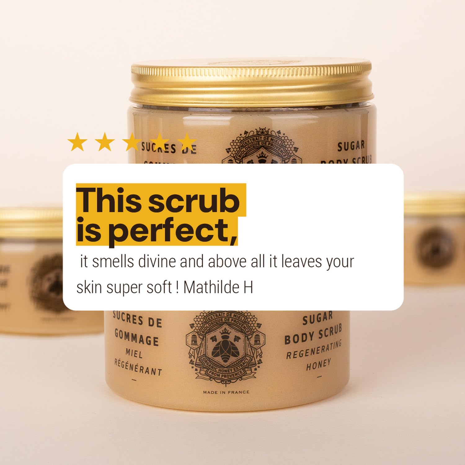 Panier des Sens Gommage Corps au Miel bio de Provence - Body Scrub 99% naturel Made in France - Exfoliant Corps Femme & Homme riche en Beurre de Karité