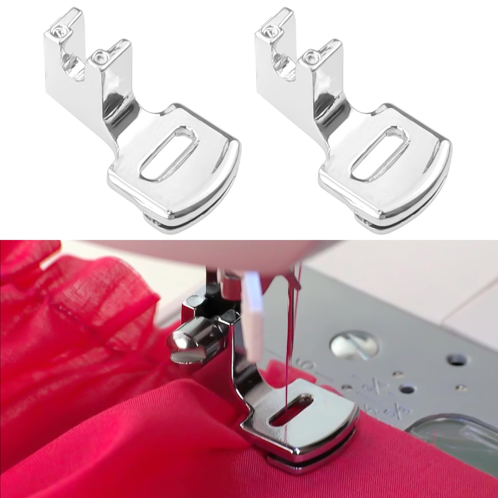 2 Pack Gathering Foot Shirring Gathering Presser Foot, for Majority Low Shank Singer, Brother, etc, Sewing Machine, Low Shank Shirring Gathering Presser Foot