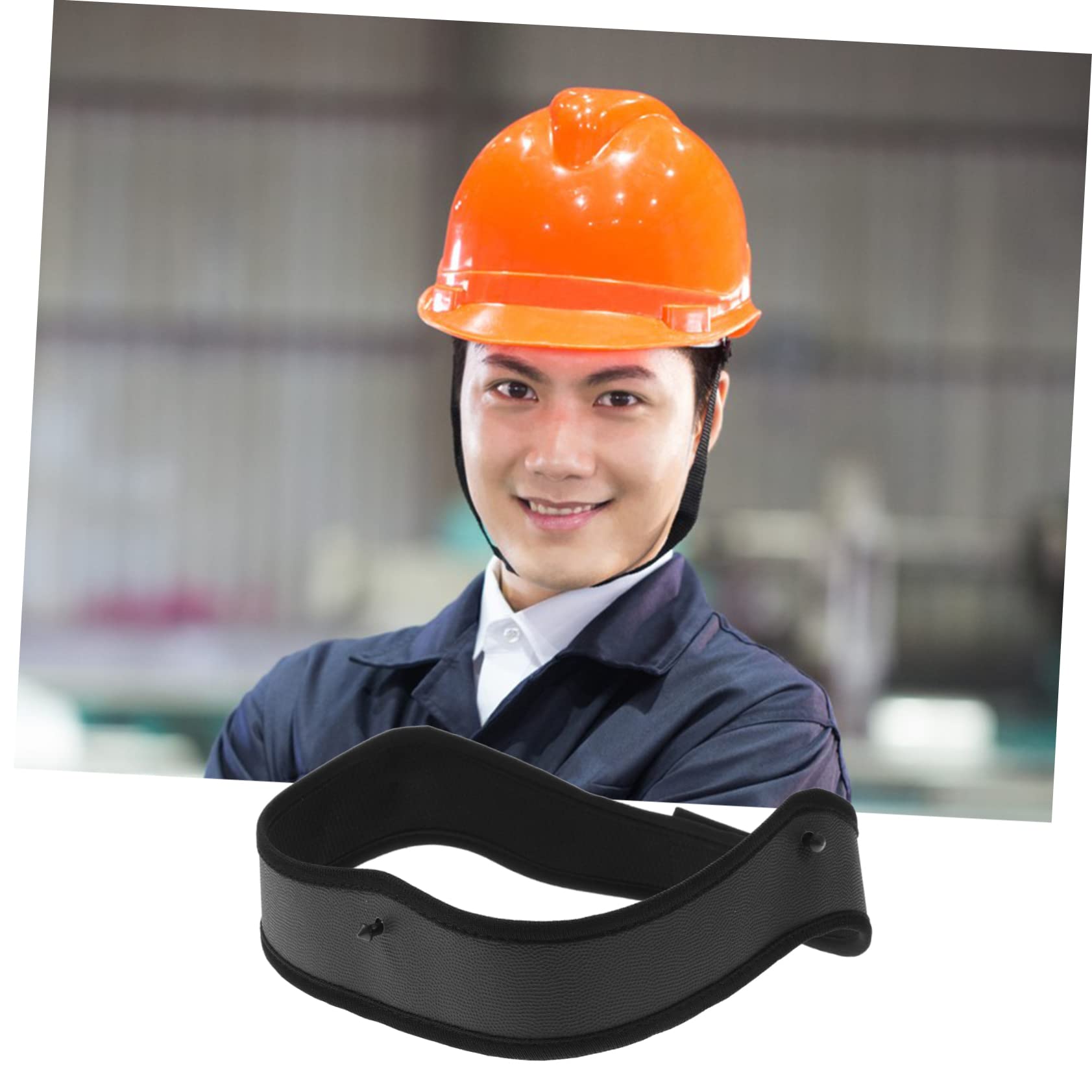 HOMSFOU Helm Stirnband Schutzhelm Schatten Aufkleber Visier Helm Stirnpolster Hut-Sweat-Liner Helmfutter-Set Orange Schutzhelm Kein Schweißhutfutter Bauhelm Black Baumwolle 3st
