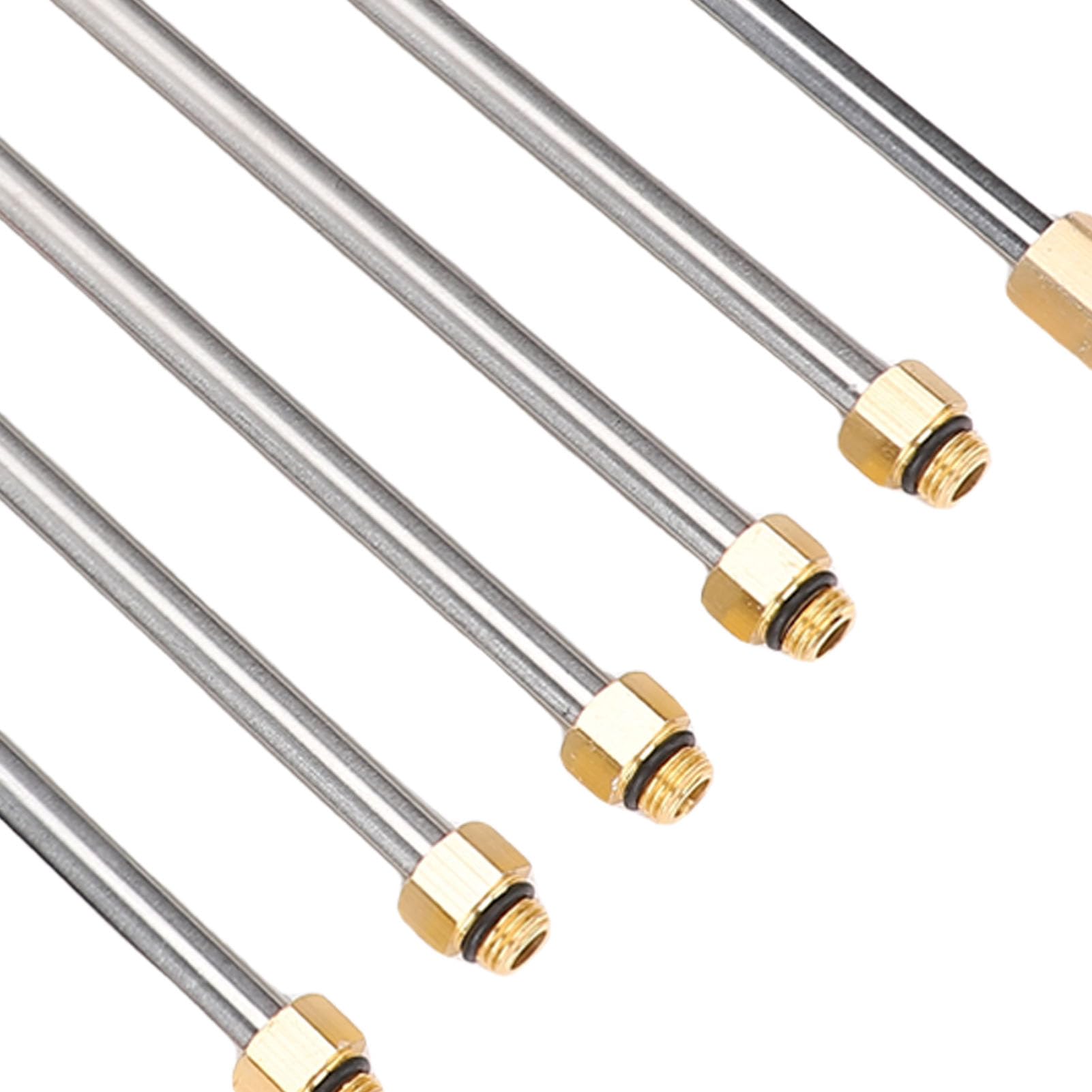 Jeffergarden Kit de Varilla de Extensión para Lavadora a Presión, Varilla de Extensión para Lavadora Eléctrica de Latón y Acero Inoxidable con 7 Varillas Rectas, 3 Varillas Curvas, 6 Puntas de