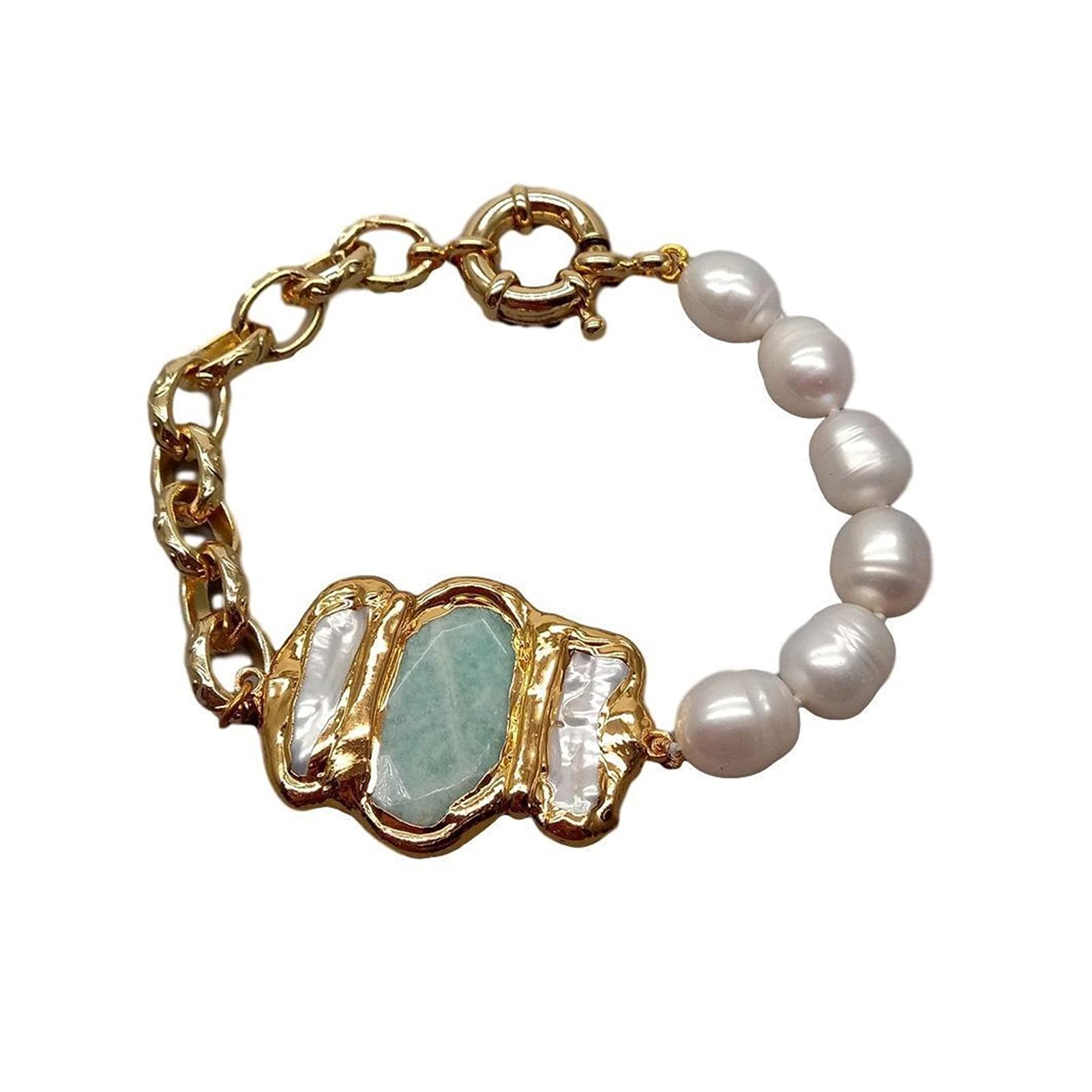 Bracelet perle d'eau douce et amazonite blanche le cadeau idéal pour elle - 7