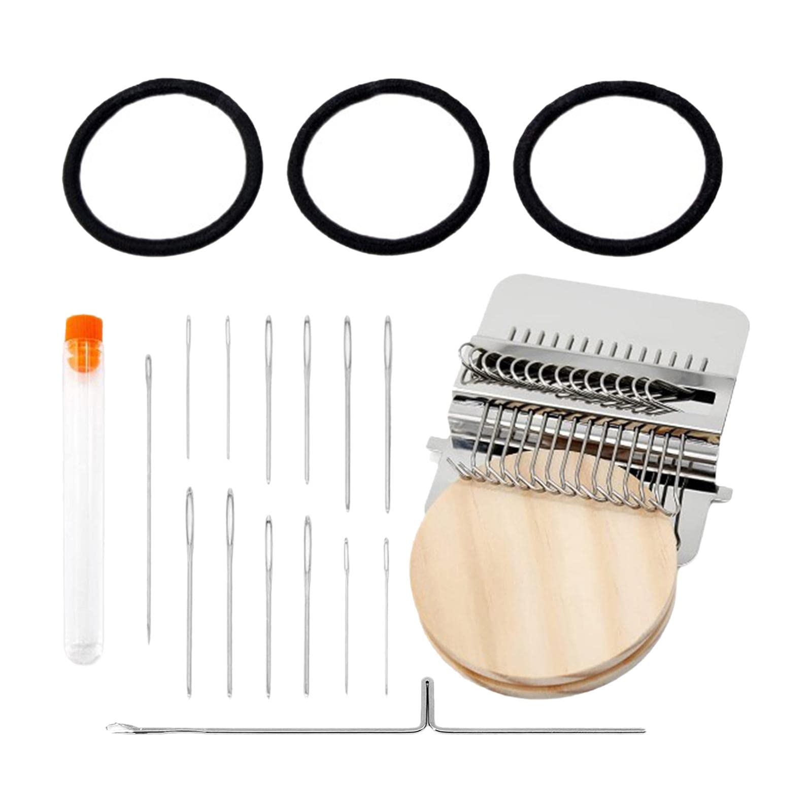 Speedweve Type Loom Weave Tool with Wooden Disc Darning for Sewing Silver-image-43