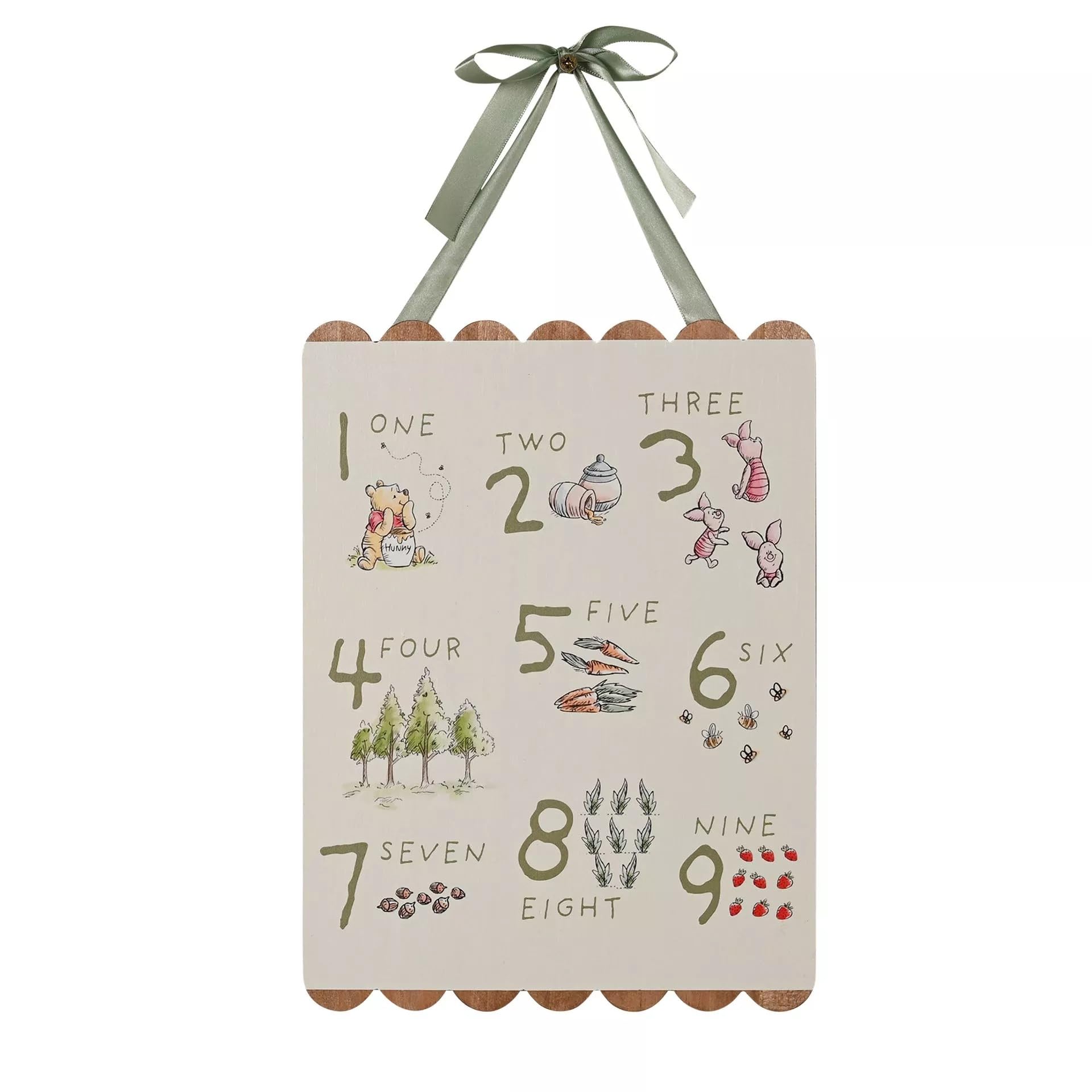Placa de conteo de Winnie The Pooh para tardes de juego educativo en familia