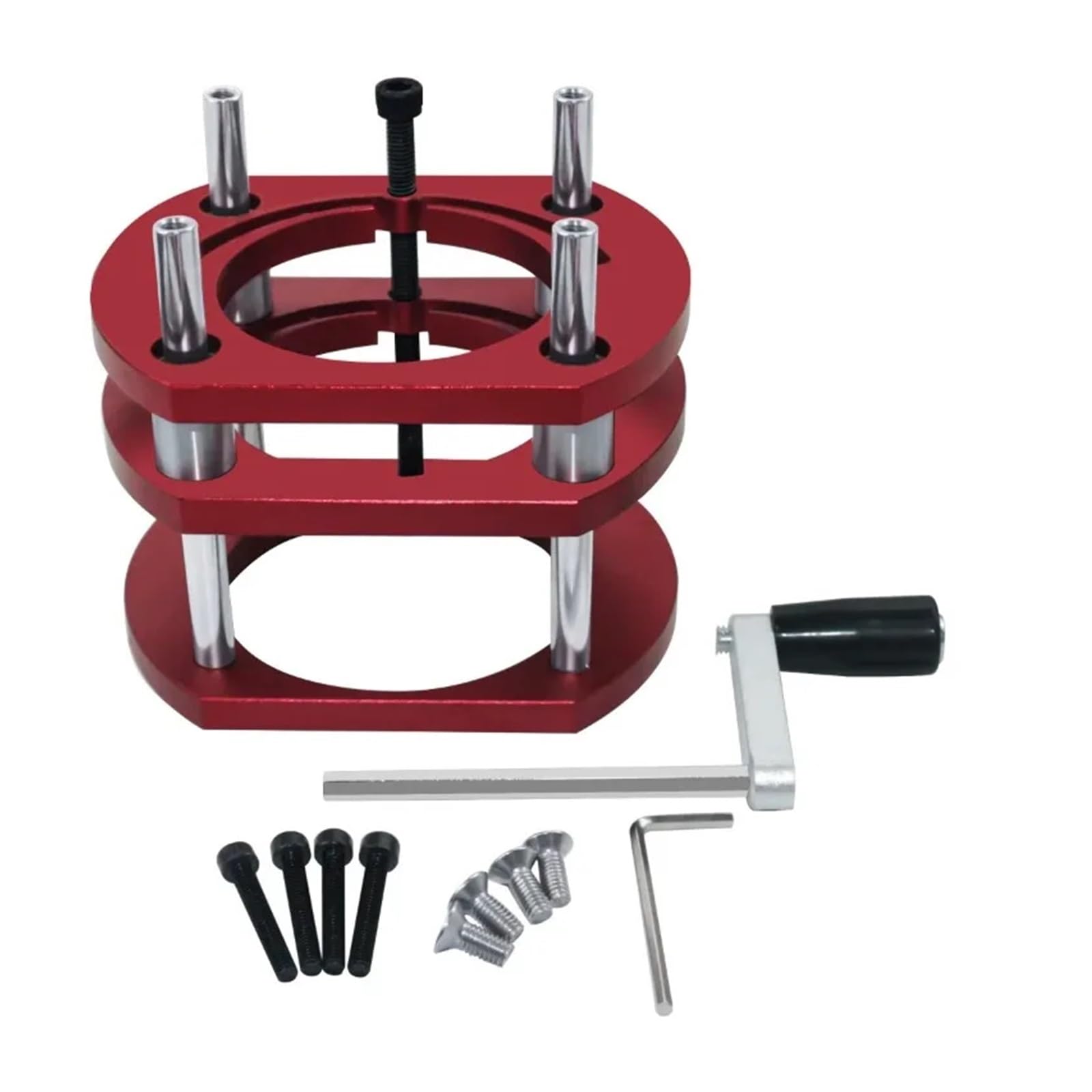 Enrutador de carpintería, placa de inserción de mesa, elevación de enrutador mejorada for motores de 65mm de diámetro, Base for herramienta de bancos de trabajo de enrutador de madera(Black)