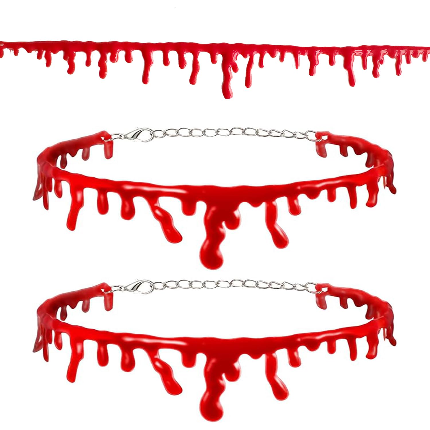 2Pcs Halloween Vampire Blood Drip Choker, Adults Vampire Necklace Party Fancy Dress Halloween Costume Prop