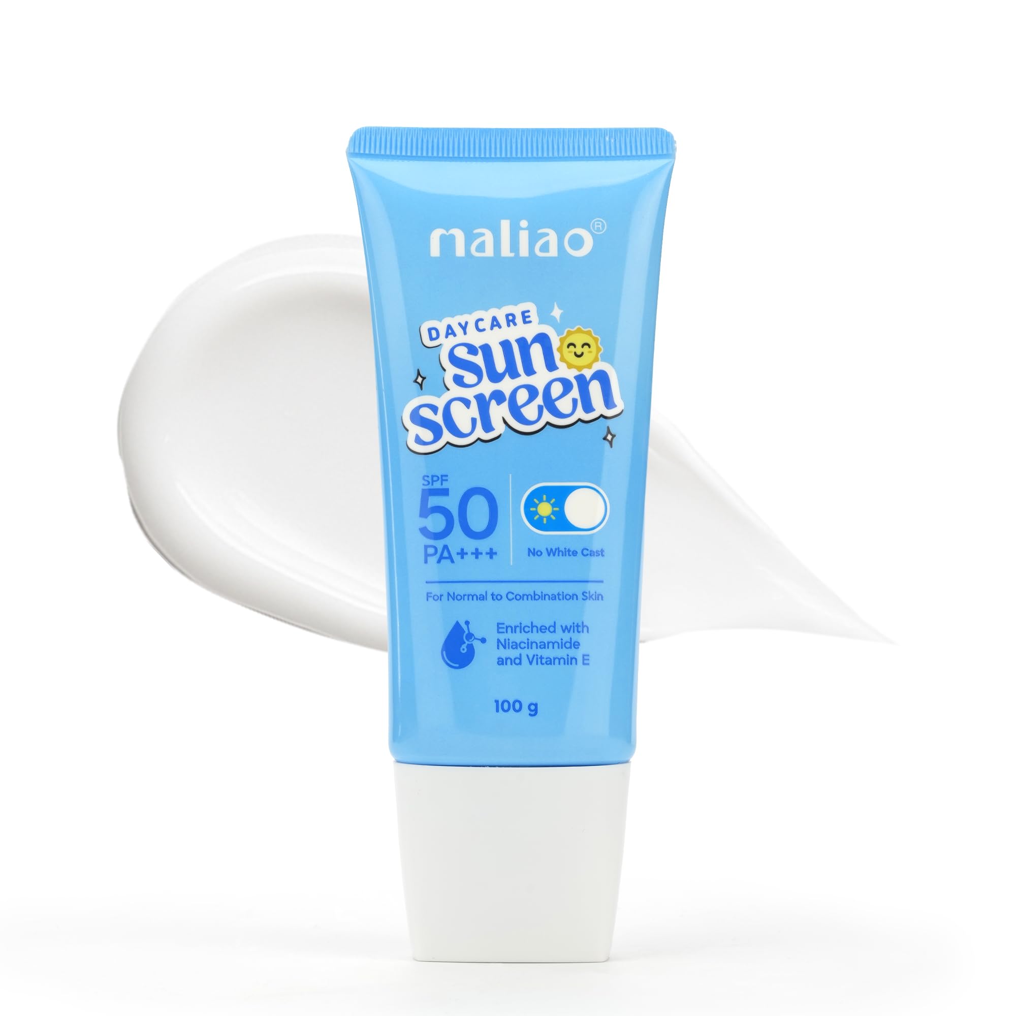 Maliao DayCare Sunscreen SPF 50 PA+++ | UVA & UVB Protection | With Niacinamide & Vitamin E | Zero White-Cast | Quick Absorbing, Non-Greasy Finish | Lightweight Sunscreen | Dewy Finish | For Men & Women | 100g-picture-43