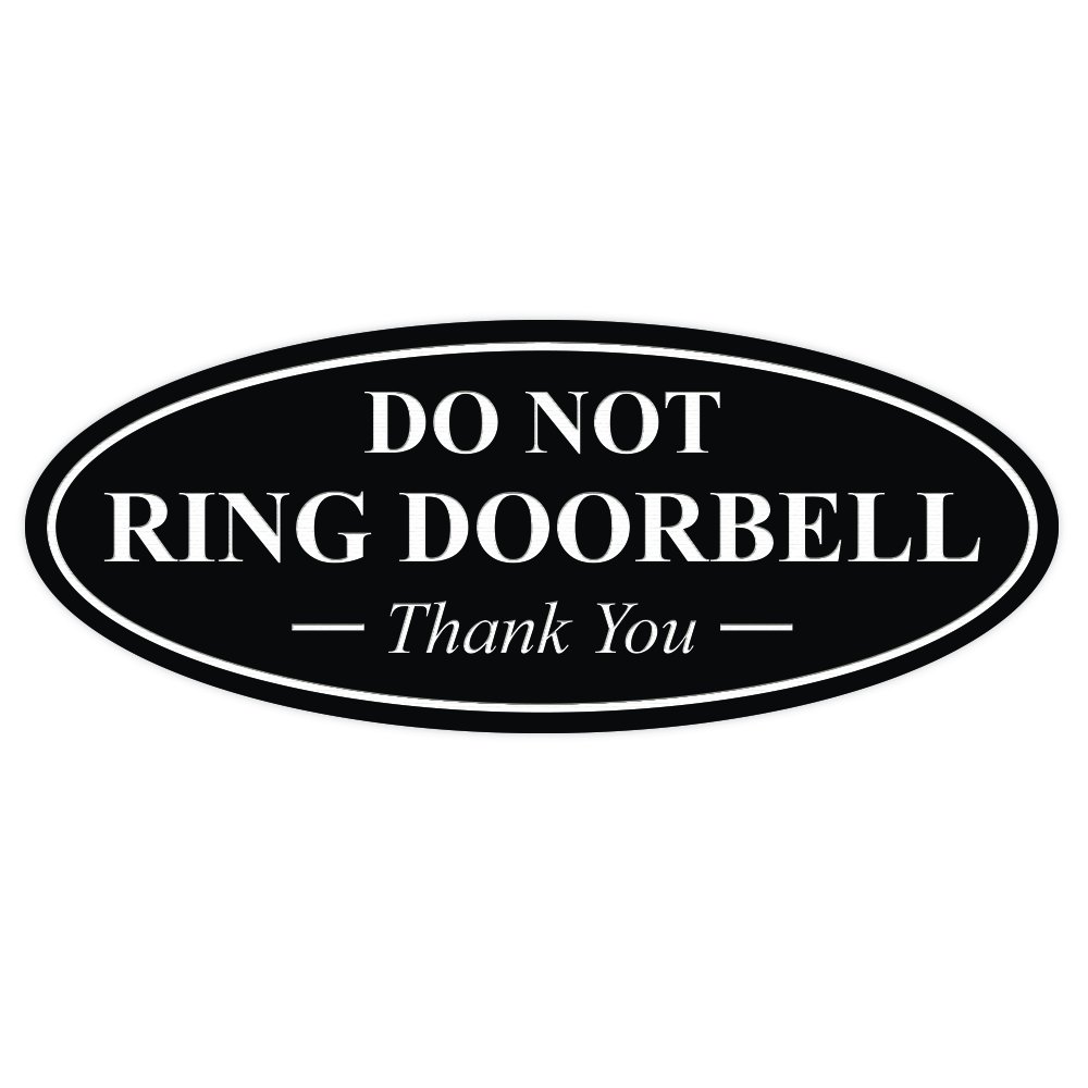 All Quality Oval DO NOT Ring DOORBELL Thank You Sign - Dark Brown Small 1 Pack