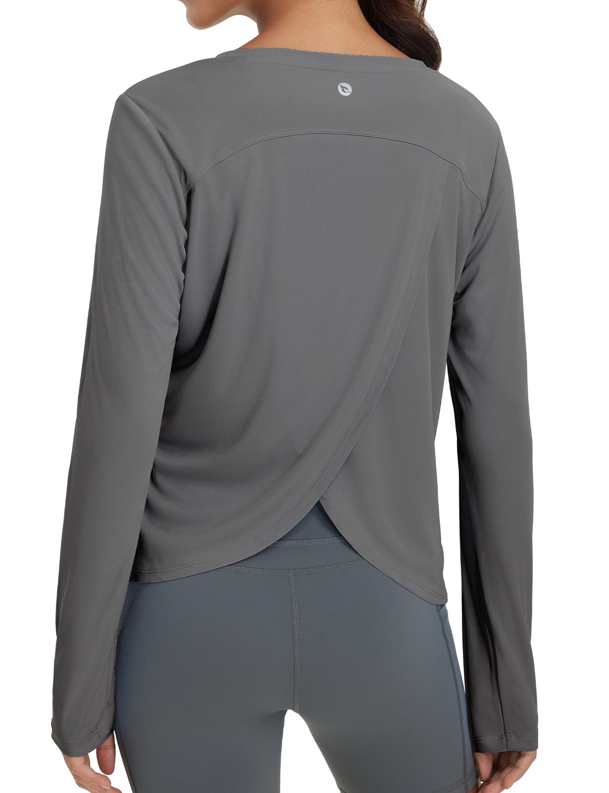 baleaf Women's Long Sleeve Workout Tops Quick Dry Shirts Split Back