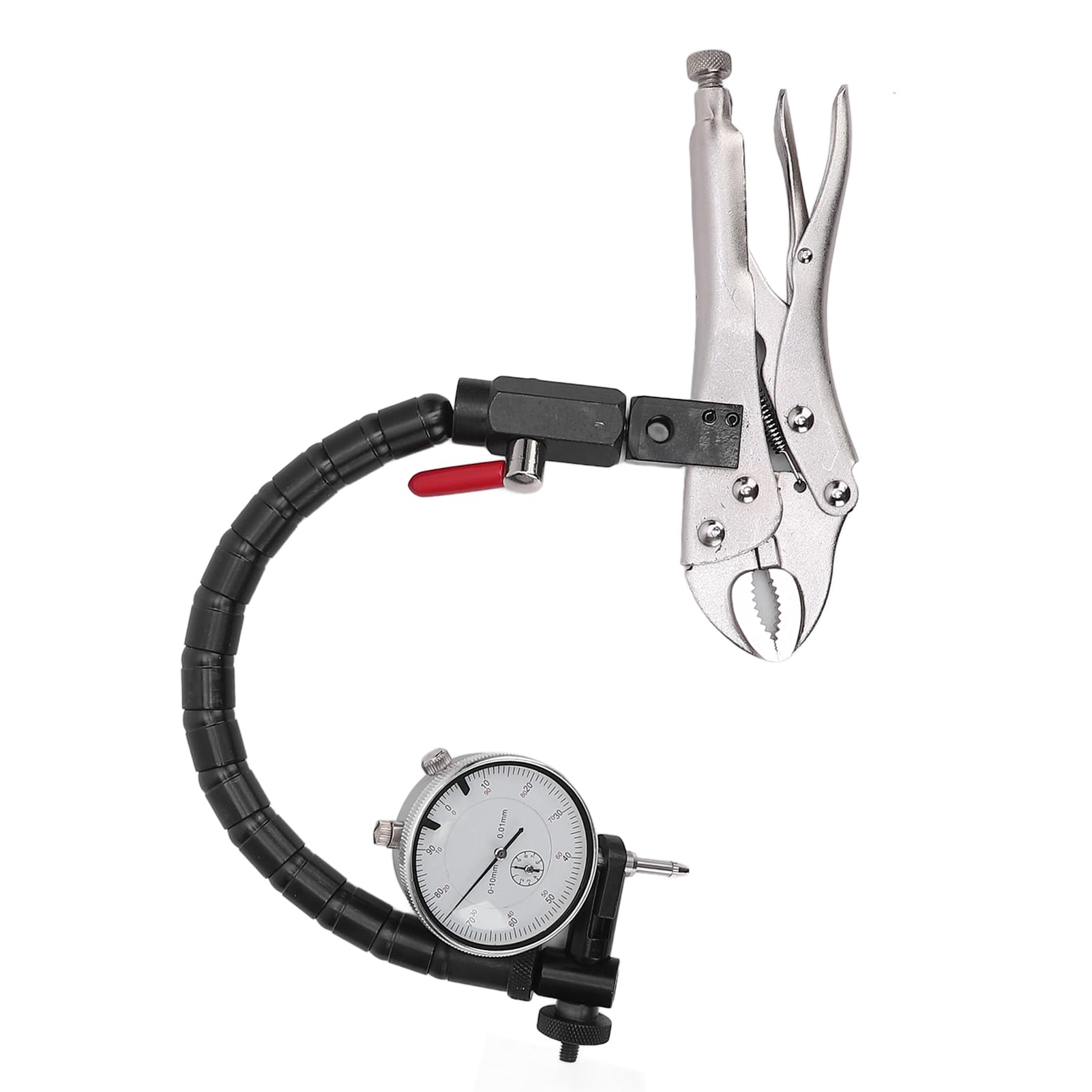 Juego de medidores de rotor de freno de disco: indicador de cuadrante de alta precisión para la medición de rotores de freno con soporte de brazo flexible de 360° y mecanismo de bloqueo seguro.