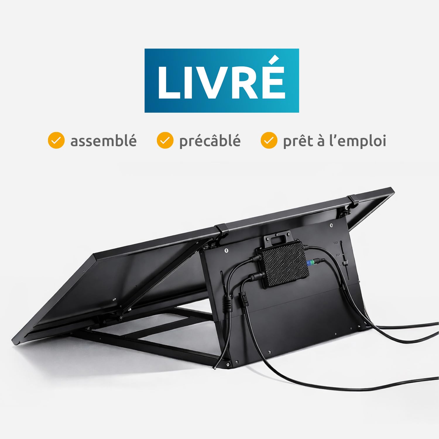 2 panneaux Solaires - Poolex - Kit Photovoltaïque Plug&Play 900W - Autoconsommation - TOPCon - Prise 230V, Wi-Fi & App : Zéro Travaux, 12 Ans Garantie, 310€/an