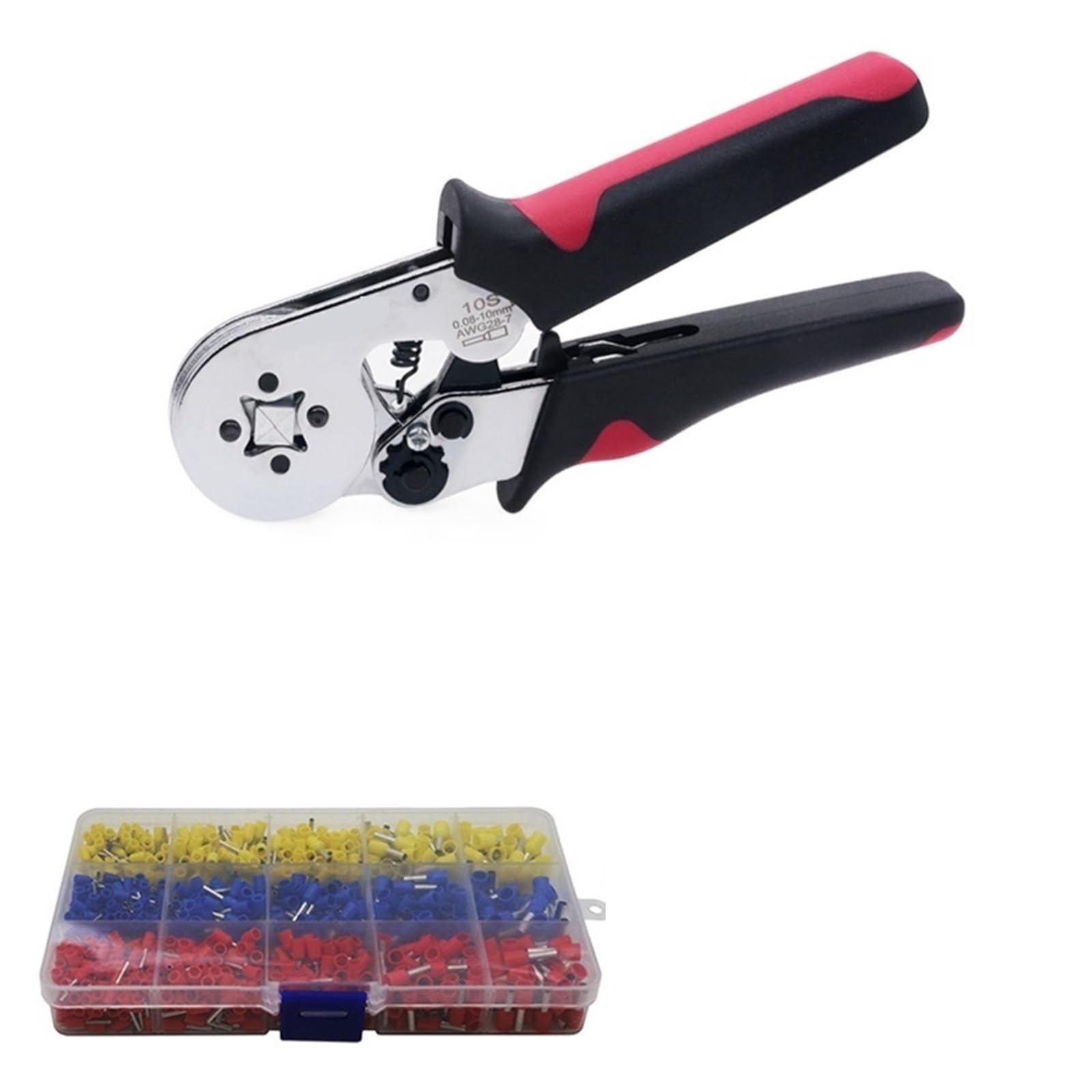 Cvjdfhre One Color Crimper， Tube Bootlace Ve And Te Terminals Crimping Pliers & Terminal Min 0.08Mm Max 16Mm Set Hand Tools Electrician Crimper