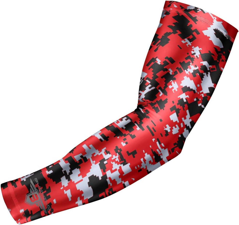 Bucwild Sports Compression Arm Sleeve - Youth & Adult Sizes - Baseball Football Basketball Sports (1 Arm Sleeve)