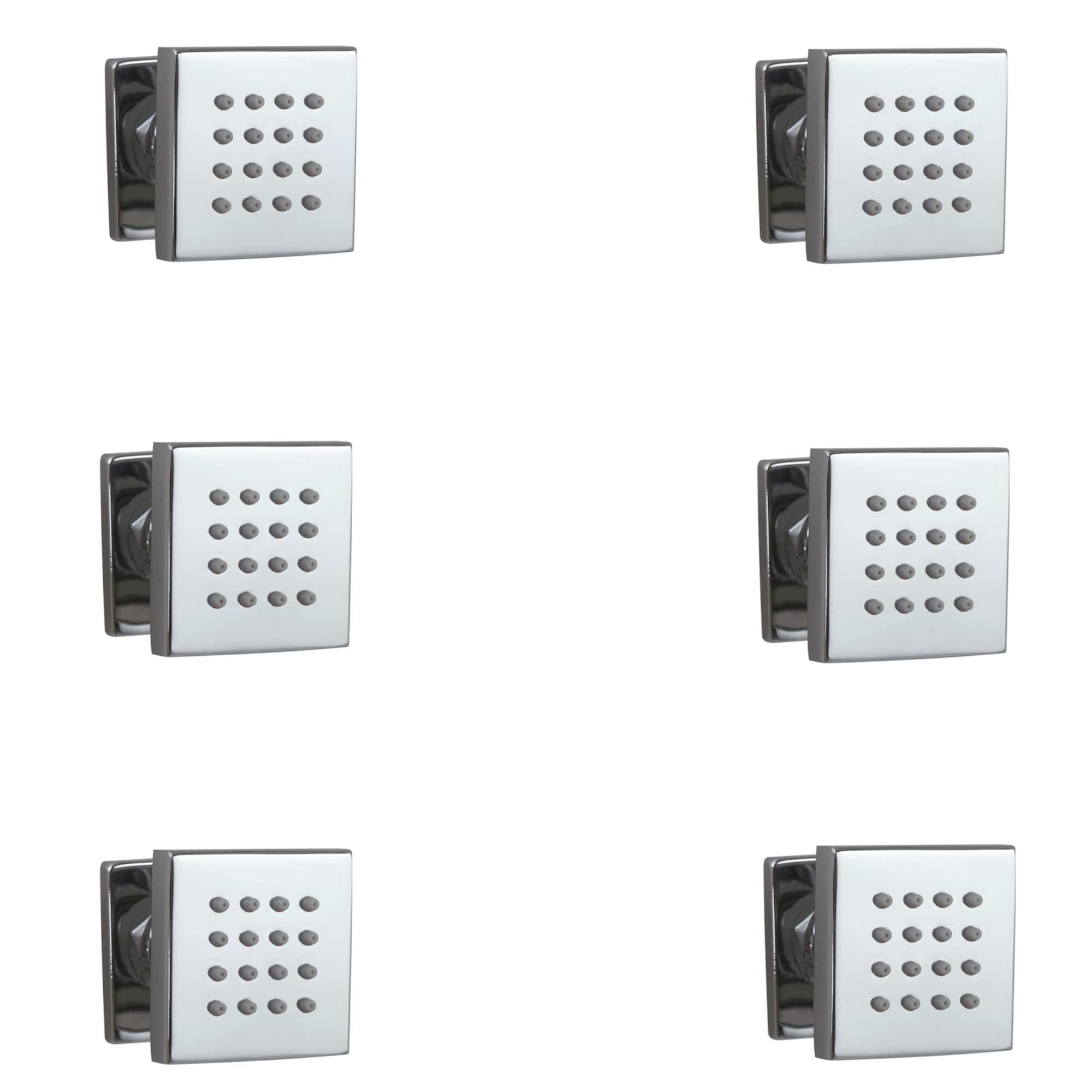 Enki Chrome Mp002 6 Shower Jet Body Massagers Spray Spa Square Bathroom Sviwel