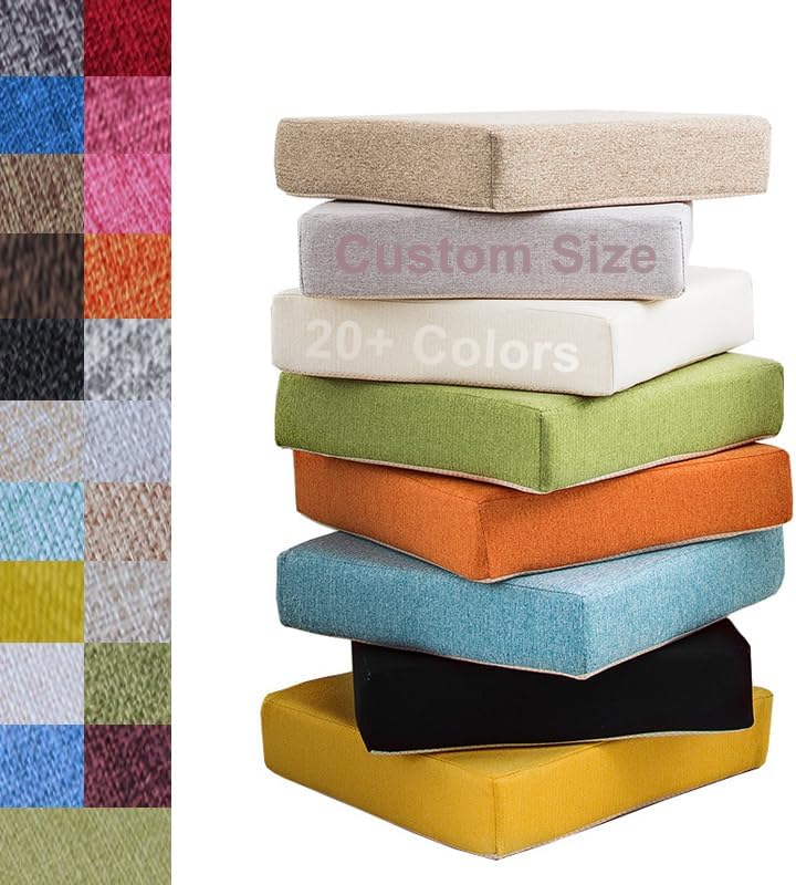 YUURO Cojín de banco personalizado de 1, 2, 3, 4, 5 y 6 pulgadas de grosor, cojín de espuma de alta densidad para asiento de ventana, funda disponible en Yaxa Venezuela