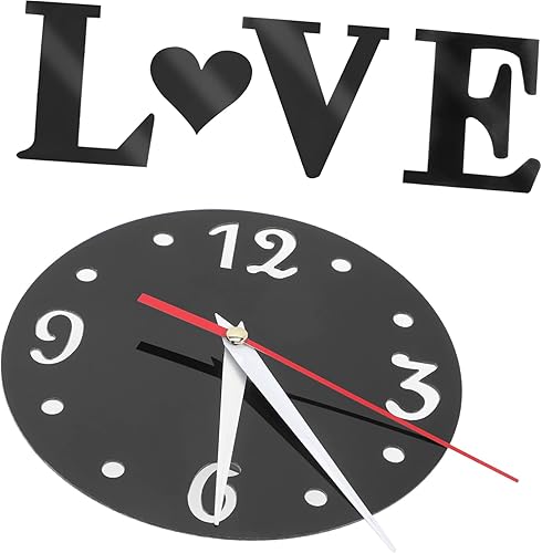 Miniatura 3 de Garneck 4 juegos de amor amor reloj de pared espejo reloj digital de pared reloj musical de Navidad espejo autoadhesivo espejo DIY reloj de pared