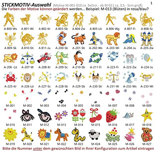 Fleece Halstuch (Schal) für Mädchen und Jungen mit Name & Motiv/Sternzeichen bestickt, personalisiert (11 Farben zur Auswahl)