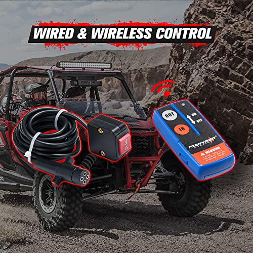 Fieryred 12V 5500Lbs Electric Winch With Synthetic Rope, Wireless Remote Control Winch For Atv, Utv,Truck, Off Road Trailer,3 Colours Clutch Knob Wired Anailable #TOP7