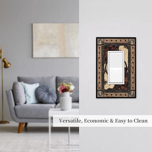 Miniatura 7 de Placa decorativa de madera rústica con estrella de Texas occidental de 1 banda, placa decorativa de pared GFCIRocker, tablero de madera rústico de