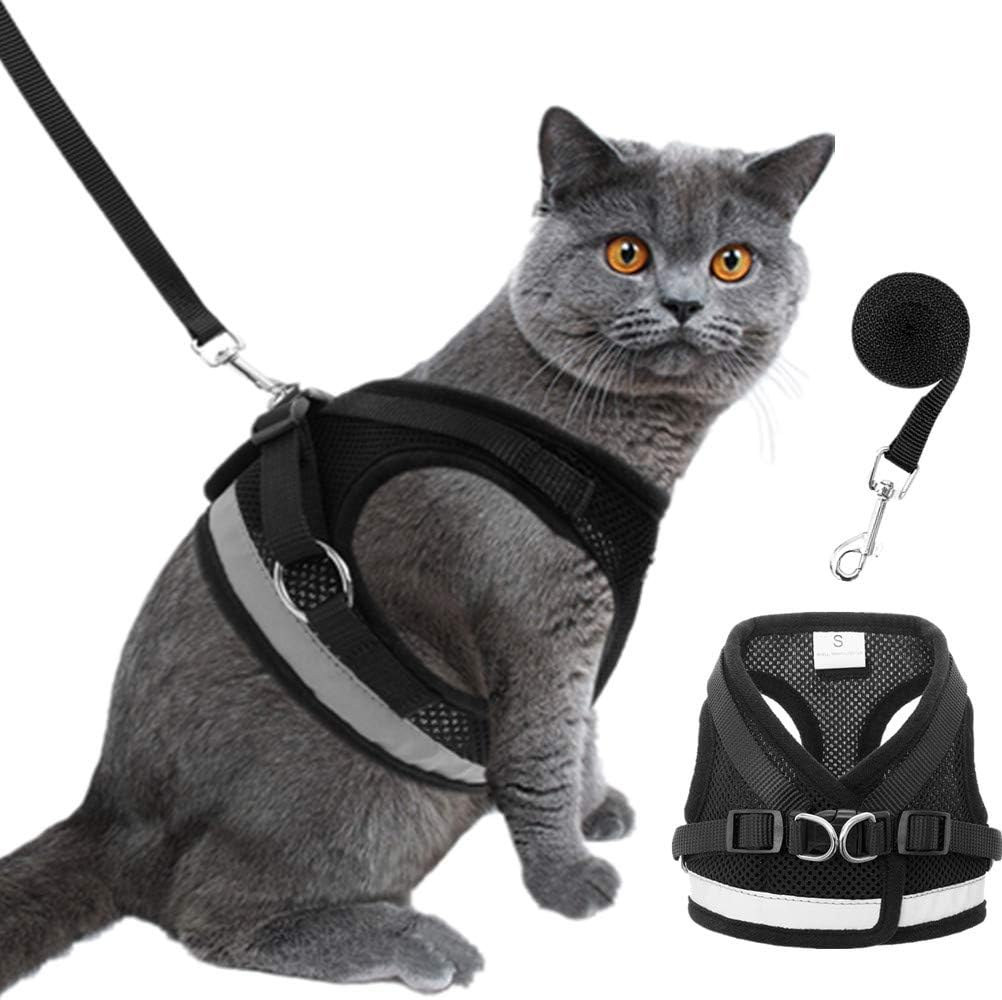 Homimp Reflective Cat Harness Vest with Leash for Puppy or Small Dog - Escape Proof Pet Harness Set