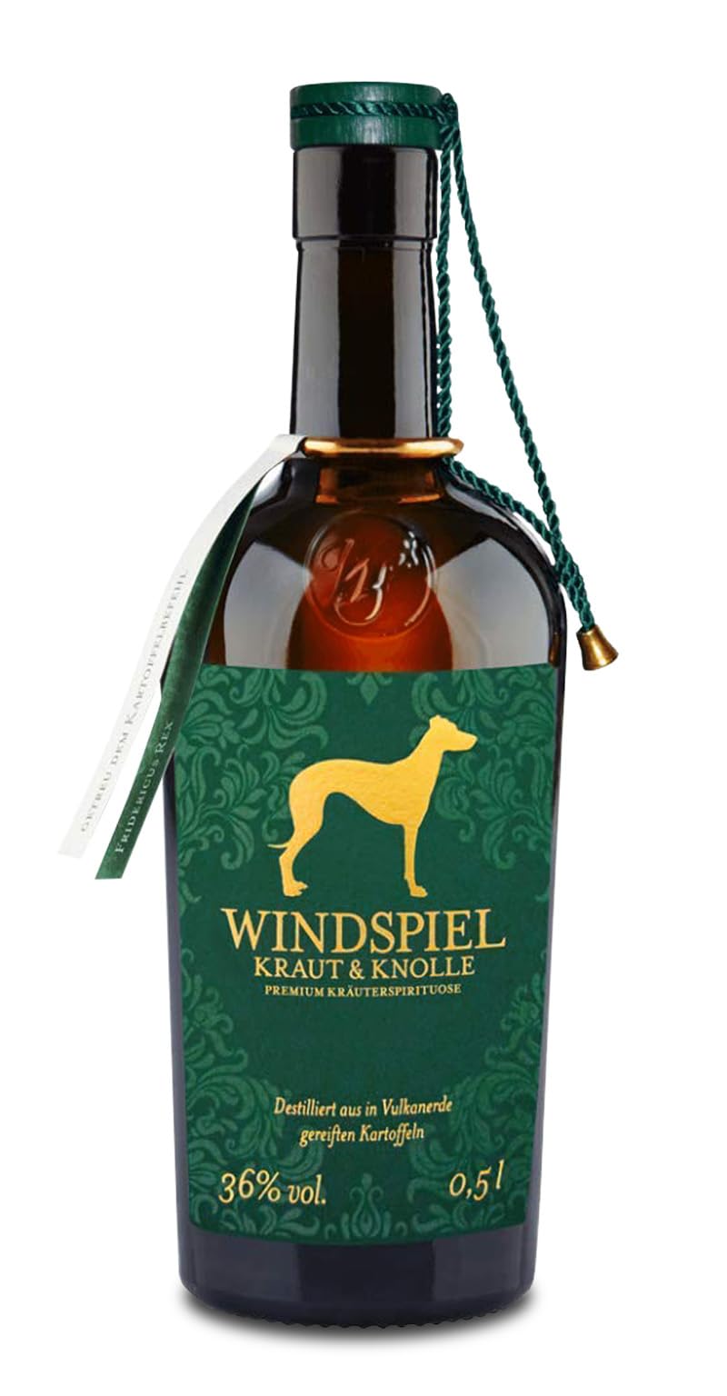 Windspiel Kraut & Knolle Kräuterlikör 36 % vol. 1 x 0,5 Liter - Edle und milde Kräuter-Spirituose aus der deutschen Vulkaneifel