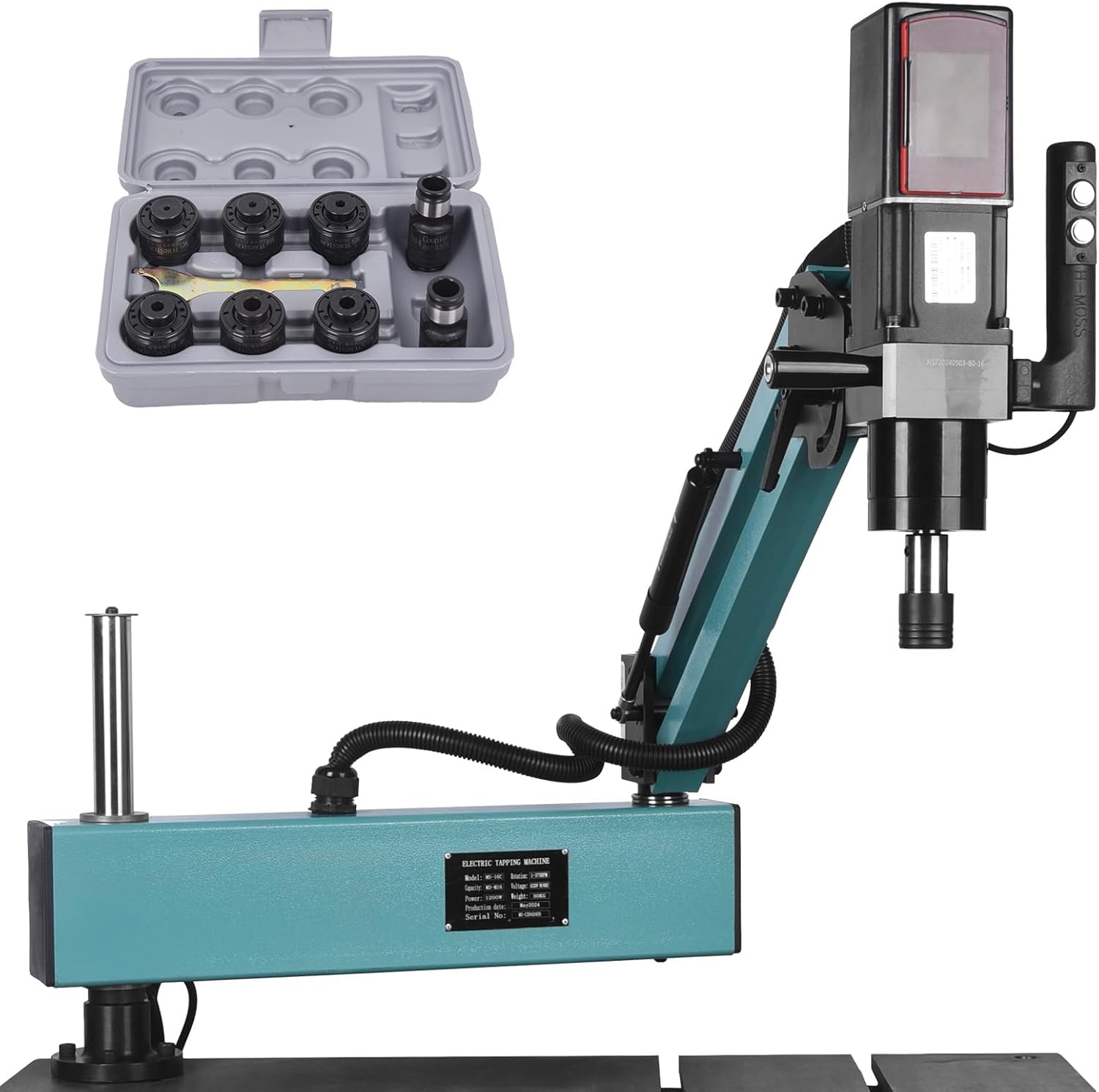 Doppy Electric Tapping Machine M3-M16,360° Multi-directions Tapping Machine 0-375rpm/min,8PCS Collets,Rated Power 1200W,Voltage AC 220V,for Machinery Manufacturing,Mould machinery and other industries