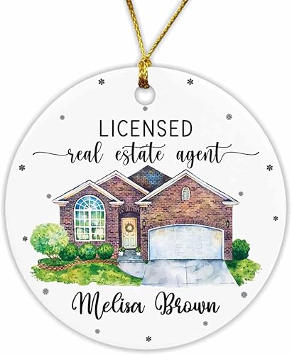 Adorno personalizado de agente inmobiliario con licencia, adorno personalizado de agente inmobiliario con licencia, regalo para agente de bienes disponible en Yaxa Peru